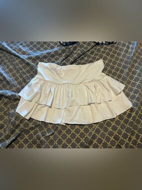 Tiered Ruffle Mini Skirt - White